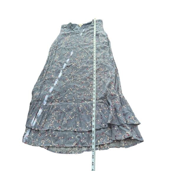 J. Jill Blue Floral Dainty Sleeveless Lightweight Tiered Hem Lagenlook Dress XL - Picture 12 of 12